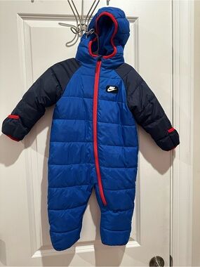 Nike Baby Puffer Snowsuit Bunting Royal Blue Navy Red 12M